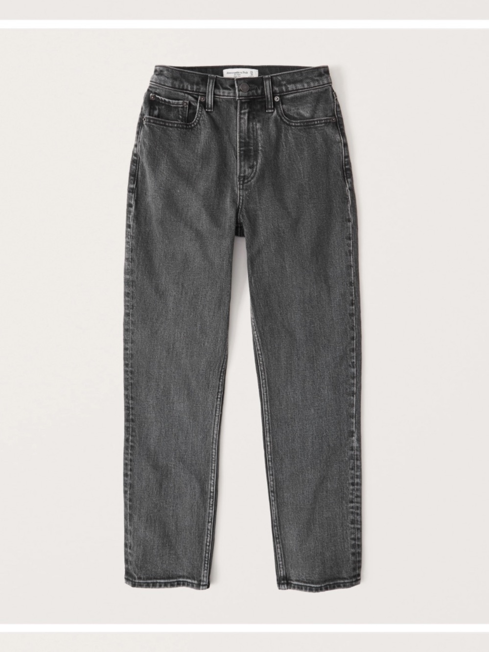 Abercrombie & Fitch The Mom High-Rise Washed Black Jeans